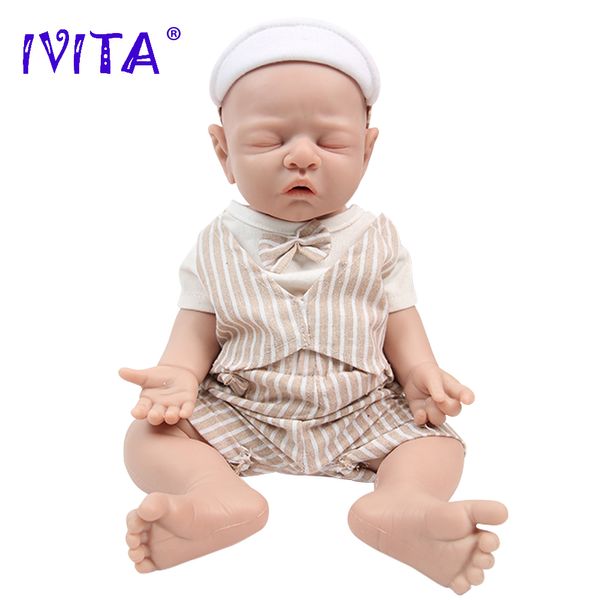 IVITA WB1528 43CM 2508G 100% Full Full Silicone Reborn Baby Doll Realist Soft Baby Toys With Clothes for Children Dolls Gift