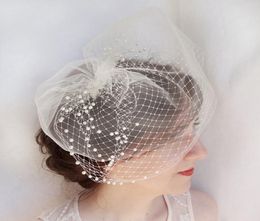 Voile de cage à oiseaux ivoire, couvre-visage perlé, voile de mariage, chapeau de fascination avec peigne en métal, Illusion douce, voile de cage à oiseaux en Tulle, 2017, nouveau6644554