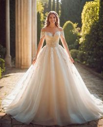 Vestidos de novia de color marfil Vestidos de dama de honor blancos Nuevo Formal personalizado Con cordones Tallas grandes Apliques de cremallera Con cuentas Una línea Fuera del hombro Organza sin mangas