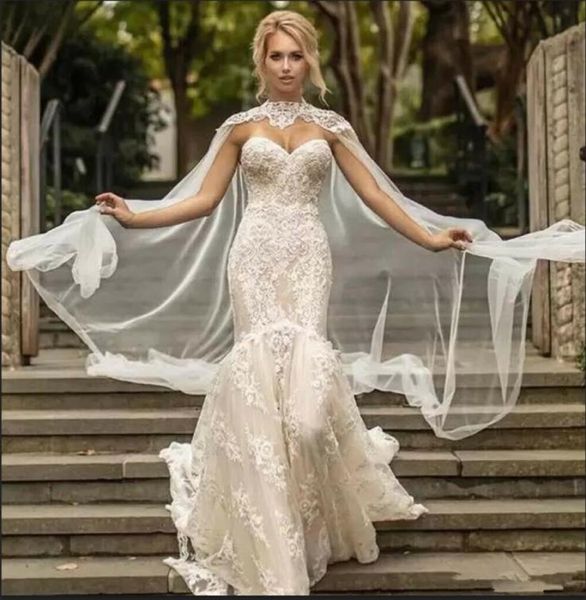 Capa de boda blanca marfil, tul largo hasta el suelo, apliques, chal nupcial, chaqueta, accesorios, capa nupcial hecha a medida 7473154