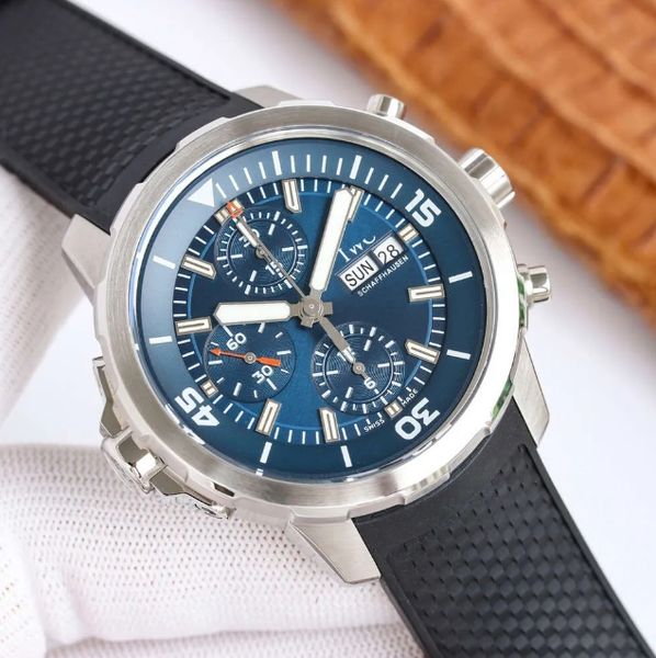 IWCity diseñador hombres iwcss reloj piloto aquatimer familia cronógrafo reloj de pulsera 9I1H de alta calidad mecánico fecha día ajustable uhr montreShop original