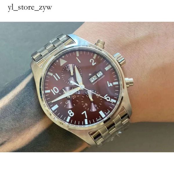 IWCITY Watch Cher Menwatch IWC Watch Mens Pilot Watchs Auto Mécanique de haute qualité Uhren Super Lumin Date Watchmen Leather STRAP MONTRE PILOT LUXE 8140