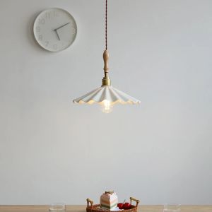 IWHD 30 cm grote keramische led hanglampen armaturen Home Decor Slaapkamer Living Dining Room Wood Copper Socket Hanging Lamp