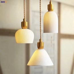 IWHD Kleine Keramische LED Hanglamp Japanse Stijl Naast Slaapkamer Eetkamer Woonkamer Licht Nordic Moderne Hanglamp Home Decor 240123