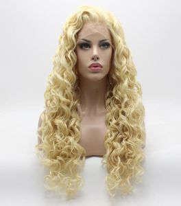 Iwona Hair – perruque synthétique longue et bouclée, blond clair, 18613, nouée à la main, résistante à la chaleur, perruque Lace Front Wig7130986