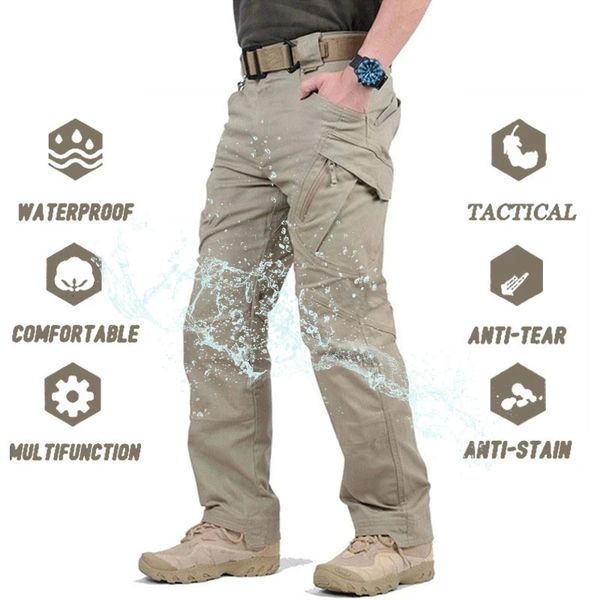 IX9 City militaire tactique pantalon hommes SWAT Combat armée pantalon décontracté hommes randonnée pantalon extérieur pantalon Cargo pantalon imperméable 240226