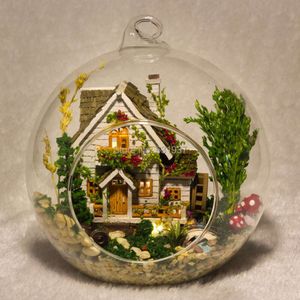 Iy Doll House Mini Glass Ball Modèle de construction Kits de construction à la main Miniature Miniature Miniature House Toy Christmas Gift - House of the Forest