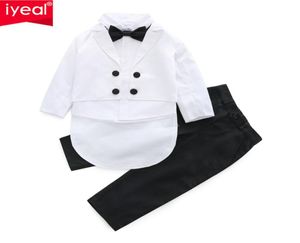 Iyeal Baby Boys Suits 3 stukset formeel Tuxedo Suit Baby Boy Doop doop jurk babyfeest bruiloftskleding set 15y3233931