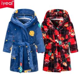 Iyeal Niños Albornoz Franela Ropa de dormir Baby Boys Robes para niñas Ropa Invierno Cálido Hogar Ropa Niños Robes Ropa Ropa de dormir LJ201216