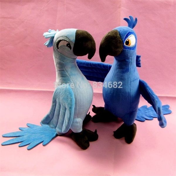 J.G Chen 2pcs / lot 30CM Nouveau Rio 2 Film Cartoon Jouets En Peluche Bleu Perroquet Blu Bijou Oiseau Poupées Cadeaux De Noël Pour Enfants En Peluche Jouet LJ200902