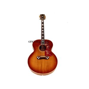 J Jumbo Vintage Guitarra Acústica Cereza Sunburst Tuerca Ancha