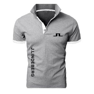 J Lindeberg Golf Print katoenpolo shirts voor mannen Casual Solid Color Slim Fit S Polos Summer Fashion Brand Clothing 220630