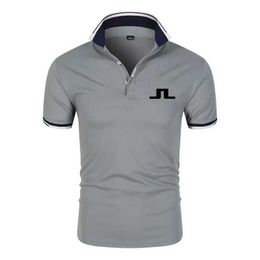 J Lindeberg Golf T-shirt Heren Golfkleding Zomer Comfortabel Ademend Sneldrogend T-shirt met korte mouwen Heren Polo Luxe T-shirt
