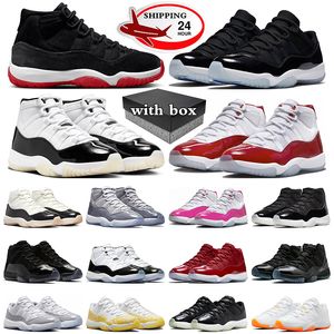 J11 avec boîte Jumpman 11 11s chaussures de basket-ball hommes formateurs Bred Velvet Gratitude Cherry Space Jam femmes baskets sports de plein air