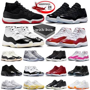 J11 avec boîte Jumpman 11 11s chaussures de basket-ball hommes formateurs Bred Velvet Gratitude Cherry Bright Citrus femmes baskets sports de plein air