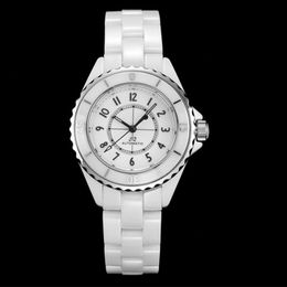 J12 C777 clássico elegante designer relógio feminino moda simples relógios 34mm 39mm cerâmica feminino preto cor branca relógios de pulso C849