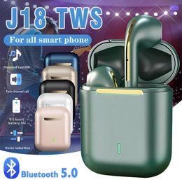 J18 draadloze oortelefoons Bluetooth -hoofdtelefoons gamers headset met microfoon TWS oordopjes handsfree in oor Fone Auriculares
