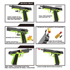 J2ji Gun Toys 2024. Colt automatique 1911 Shell Ejection Gun Pistol Toy Guns.G17 Pistol Armas Childre