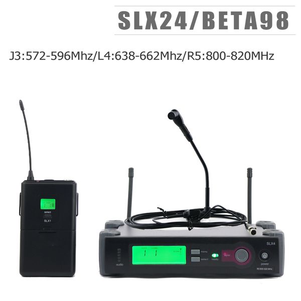 J3:572-596Mhz/L4:638-662Mhz/R5:800-820Mhz!! Système de Microphone sans fil pour Instrument de guitare Saxophone SLX124/beta 98 de qualité supérieure