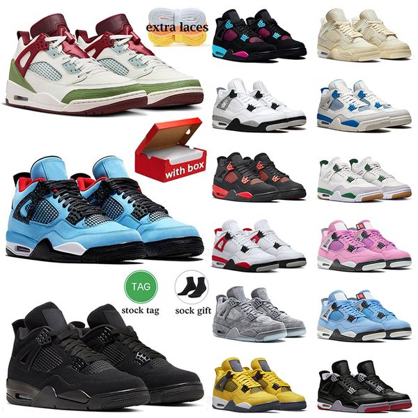 4 Avec Box Jumpman 4 Chaussures de basket-ball Black Cat 4s Outdoors Offs Orchid Orchid Military Blue Bred Red Cement Dhgate Mens Trainers Sports Womens Sneakers US 13 EUR 47