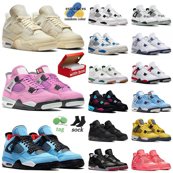 4 Avec Box Jumpman 4 Chaussures de basket-ball Black Cat 4s Outdoors Offs Orchid Orchid Military Blue Bred Red Cement Dhgate Mens Trainers Sports Womens Sneakers US 13 EUR 47