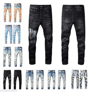 J550 Jeans de créateur pour hommes Pantalons de broderie en denim Trous de mode Taille américaine 28-40 Hip Hop Fermeture à glissière en détresse pour homme 2022 Top vente