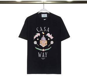 J809 clásico blanca casa diseñadora camiseta de manga de manga corta flores casablanca hombres mujer camiseta para hombre ropa