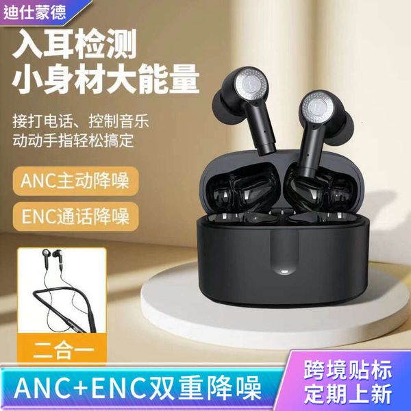 Écouteurs Bluetooth ANC 2 en 1 J9 avec des écouteurs suspendus au cou de sport sans fil, une durée de vie de la batterie super longue