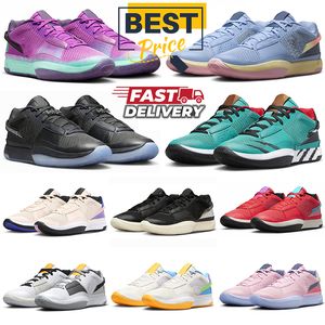 Ja 1 Basketbalschoen Ja Morant Schoenen Kerstmis EYBL Light Smoke Grey Bright Mandarin Day One Fuel Hunger Midnight Scratch Trivia Sneakers Maat