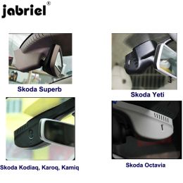 Jabriel 1080p Dash Cam 24h auto DVR Video Recorder Camera voor Skoda Kodiaq Octavia A7 A5 Rapid Fabia Superb Karoq Yeti Dash Cam
