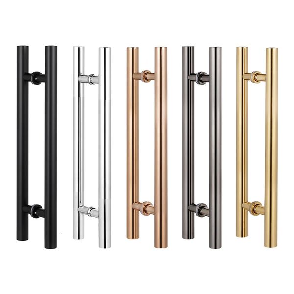 JACHOR Manijas de puerta de vidrio de forma ovalada, puertas de Granero de acero inoxidable, juego de manijas, accesorios para puertas de ducha 231225