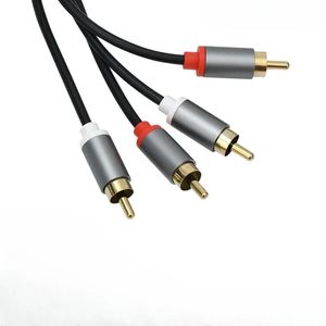 Jack 3.5 à 2 RCA AUX Câble 3.5 mm Jack à 2RCA Male Splitter Audio Fire pour l'amplificateur TV PC Home Theatre DVD Cordon d'enceinte