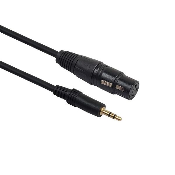 Jack 3.5 mm 1/8 pulgadas a XLR macho a femenino, xlr 3 pin a cable aux para teléfonos inteligentes, computadoras portátiles, altavoz alimentado, consola de mezcla