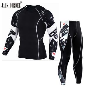 JACK CORDEE 3D Print Mannen Sets Compressie Shirts + Leggings Base Layer Crossfit Fitness Merk MMA Lange Mouw T-shirt strakke Tops