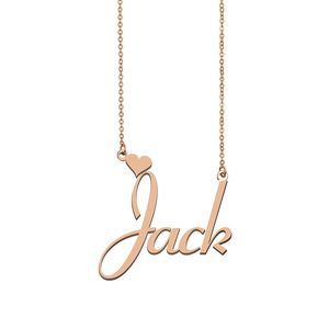 Jack nom colliers pendentif personnalisé personnalisé pour femmes filles enfants meilleurs amis mères cadeaux 18 carats plaqué or bijoux en acier inoxydable