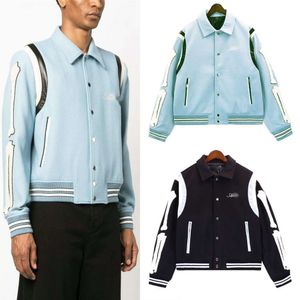 Veste Amari Men Designer Am Top Quality Luxury Fashion Trendy Niche Street Mens Womens Broidered Baseball Jacket Stickers Coumter Color Color Patchwork Jacket