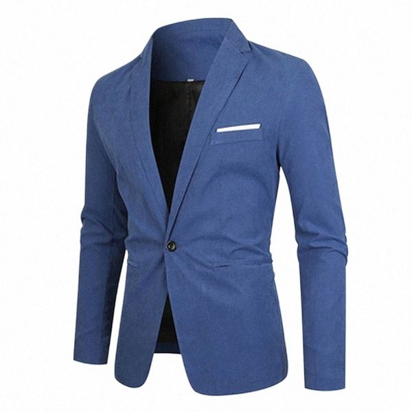 Veste Blazers Blazer Hommes Costumes Pour Homme Couleur Pure Nouveau Fi Mens Costume Veste Manteau S30 m2r7 #