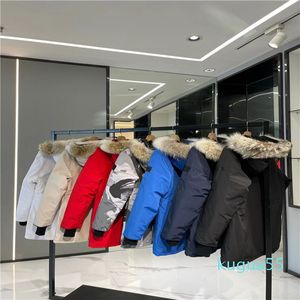 veste doudounes Gilets pour hommes hiver vers le bas vêtements designer manteau poitrine logo de broderie velcro Col en fourrure détachable avec 1 1 cheveux de loup