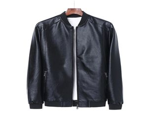 Chaqueta para motocicleta Autumn Black Bomber Jackets Faux Leather Coat Men Clothing Béisbol PU Jacketza318 C11036298485