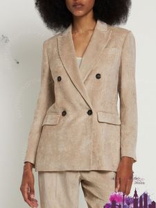 Veste pour femmes manteaux de créateurs costumes Blazers printemps Beige velours côtelé Brunello cuccinelli vestes