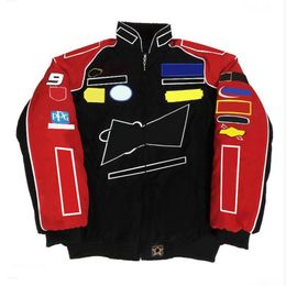 Veste Formula Racing Jacket entièrement brodée automne et hiver, coupe-vent ample pour hommes et femmes, chaud 267g