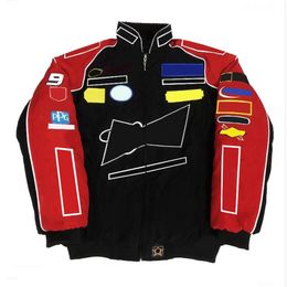 Veste Formula Racing Jacket entièrement brodée automne et hiver, ample, coupe-vent pour hommes et femmes, Warm215u