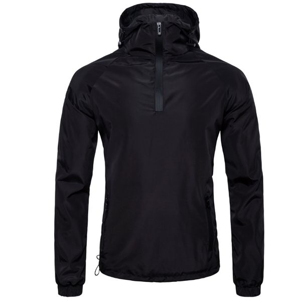 Veste Hommes Marque Vêtements Hommes 2018 Imperméable Noir Mince Bomber Veste Tactique À Capuche Casual Mince Mâle Polyester Manteaux Hommes