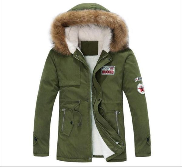 chaqueta de hombre nueva men039s abrigo grueso y cálido de invierno con cuello de piel largo verde militar parka para hombre abrigo de algodón polar chaqueta parka para hombre 2014248739