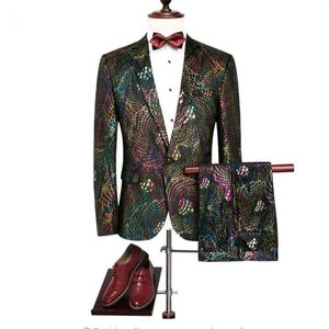 Veste pantalon Vest 2018 Automn Men's Suit Slim Fit Fashion Robe de mariée décontractée costume homme Business Men Mabe Blazer Plus Size WE2437