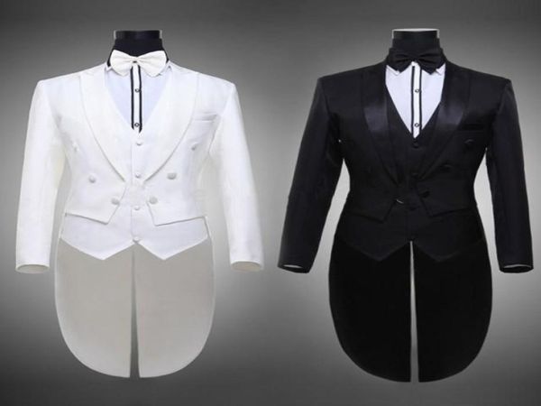 Veste pantalon ceinture mâle mariage marié machaon costume bal noir blanc smoking robe formelle Costumes trois pièces ensemble hommes costumes Sing6005460