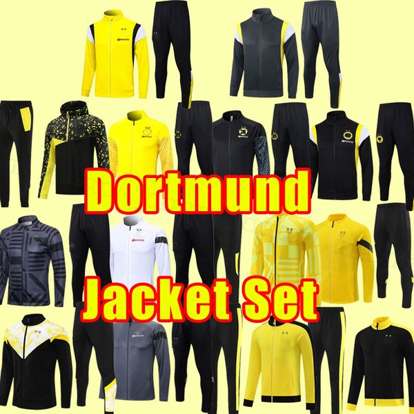 Conjunto de chaqueta HAALAND REUS 23 24 Dortmund chándales de fútbol 2023 2024 camisetas de fútbol BELLINGHAM REYNA BRANDT EMRE CAN HALLER Guerreiro chándal sudaderas con capucha de entrenamiento