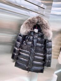 Veste femmes concepteur vers le bas manteau hiver Parka surdimensionné moelleux col de fourrure fermetures à glissière à capuche mi-longue manteaux femmes vestes bouffantes