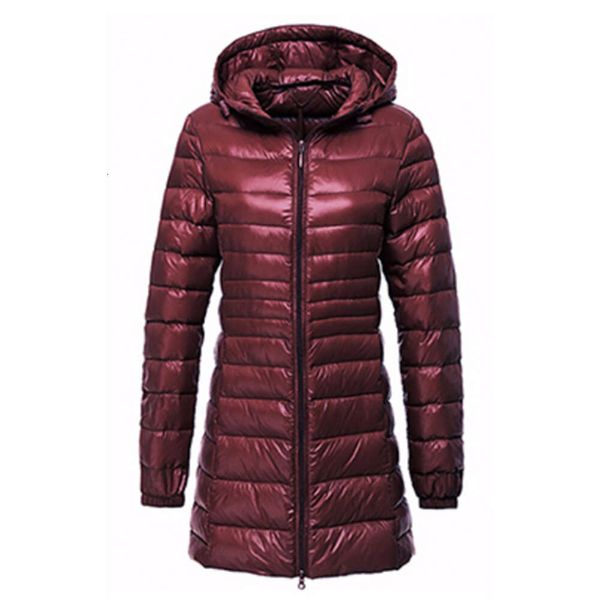 chaqueta mujerWinter Mujeres Ultra Light Down Jacket White Duck Down Chaquetas con capucha Manga larga Abrigo cálido Parka 12VE4V