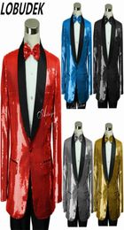 JacketPants Nouveau costume masculin Men Sequins Blazer Coat Singer Bar Nightclub Costumes Club Costumes Prom Host Host Wear Performance 8070131